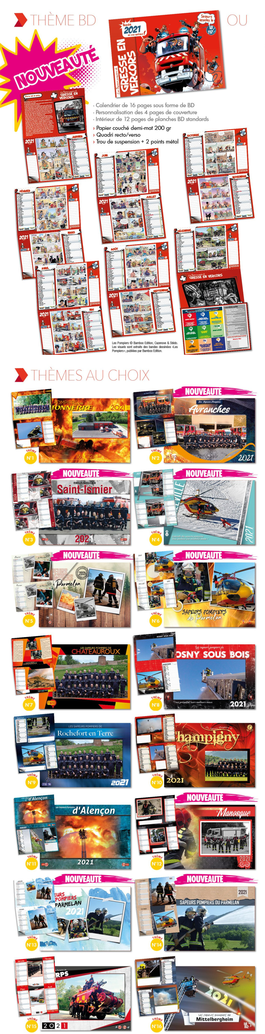 Les Themes 21 Sur Calendriers Pompiers Fr Vos Calendriers De Pompiers 21 Creation Personnalisation Impression Et Livraison