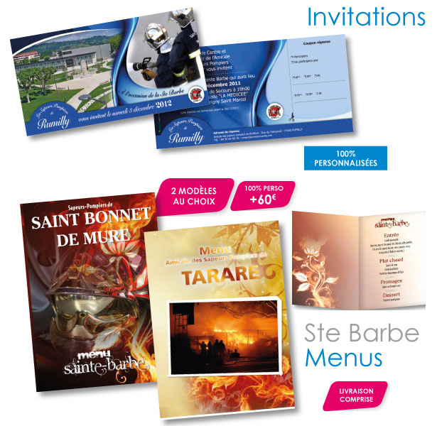 Cartes d'invitation ste barbe